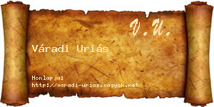 Váradi Uriás névjegykártya